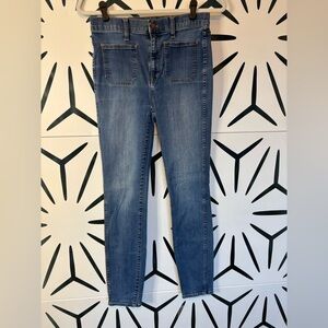 Madewell High-Waisted Sailor Jeans – Square Front Pockets – Skinny – Size 28